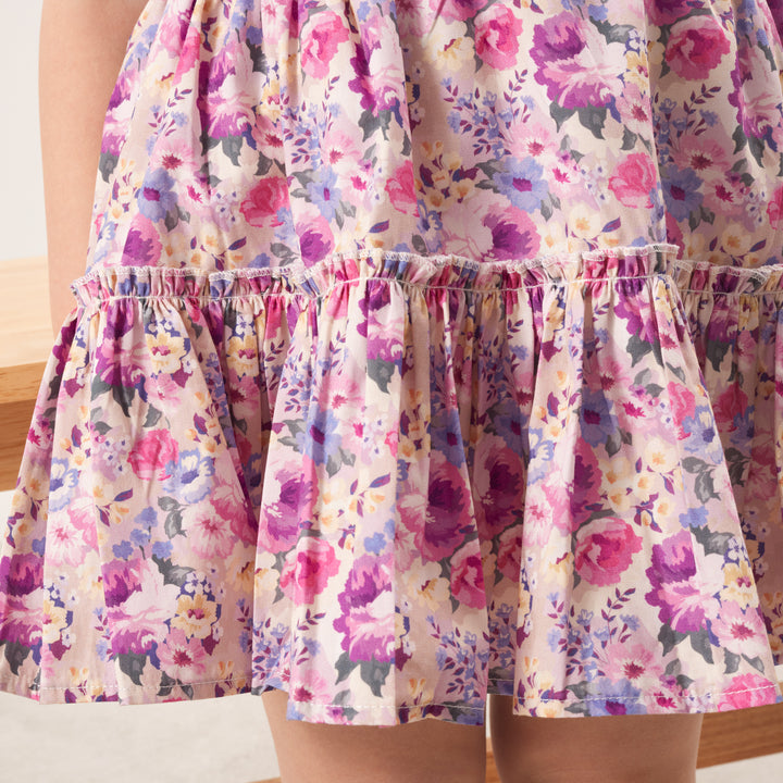 girls floral suspender skirt 