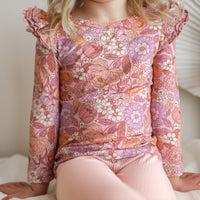 Floral Long Sleeve Flutter - Lainey