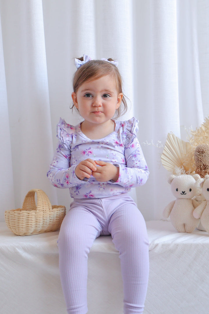 Floral Long Sleeve Flutter - Layla