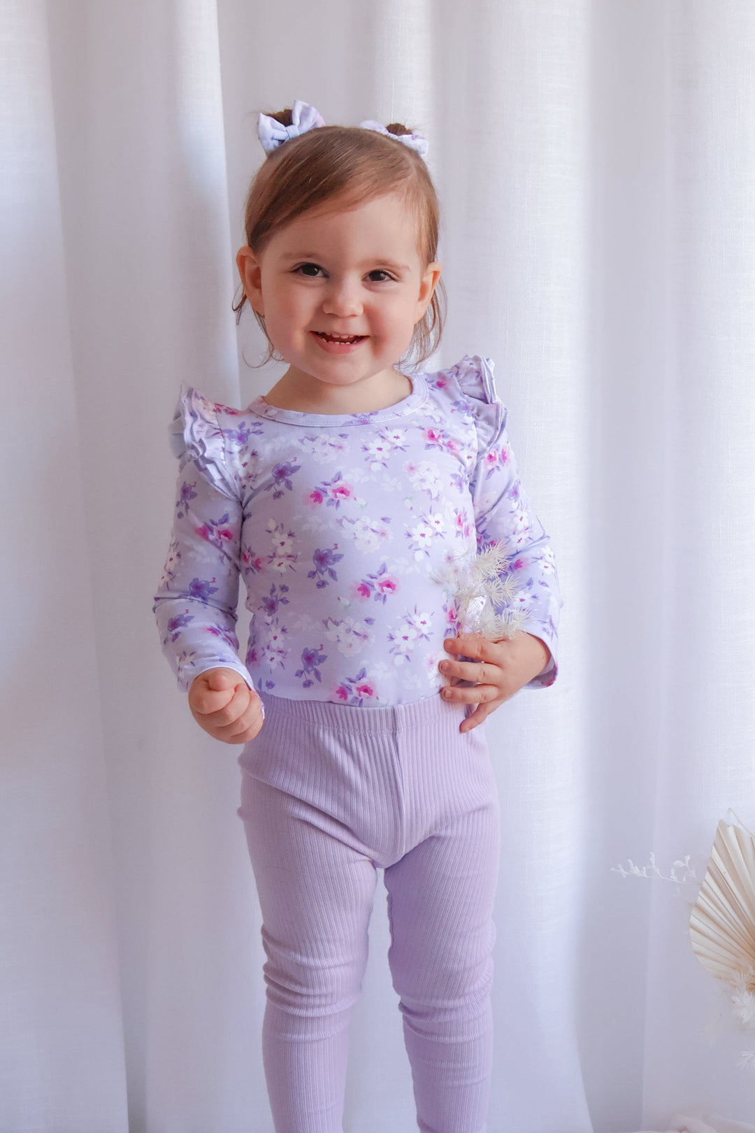 Floral Long Sleeve Flutter - Layla