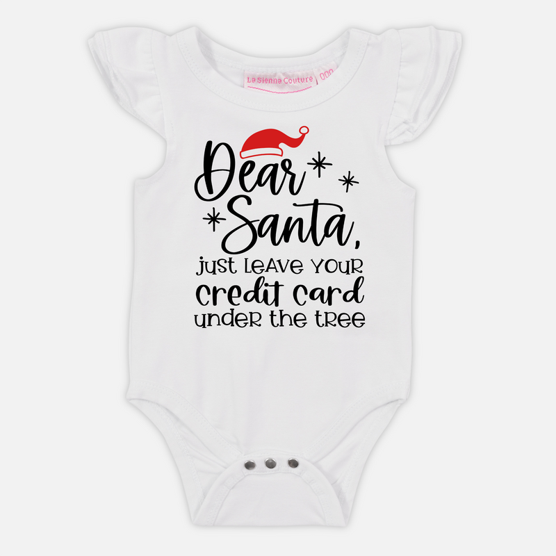 Dear Santa Just Leave Your Credit Card - Short Sleeve Flutter - Custom