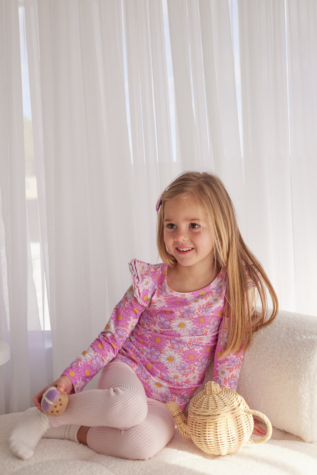 Floral Long Sleeve Flutter - Leilani