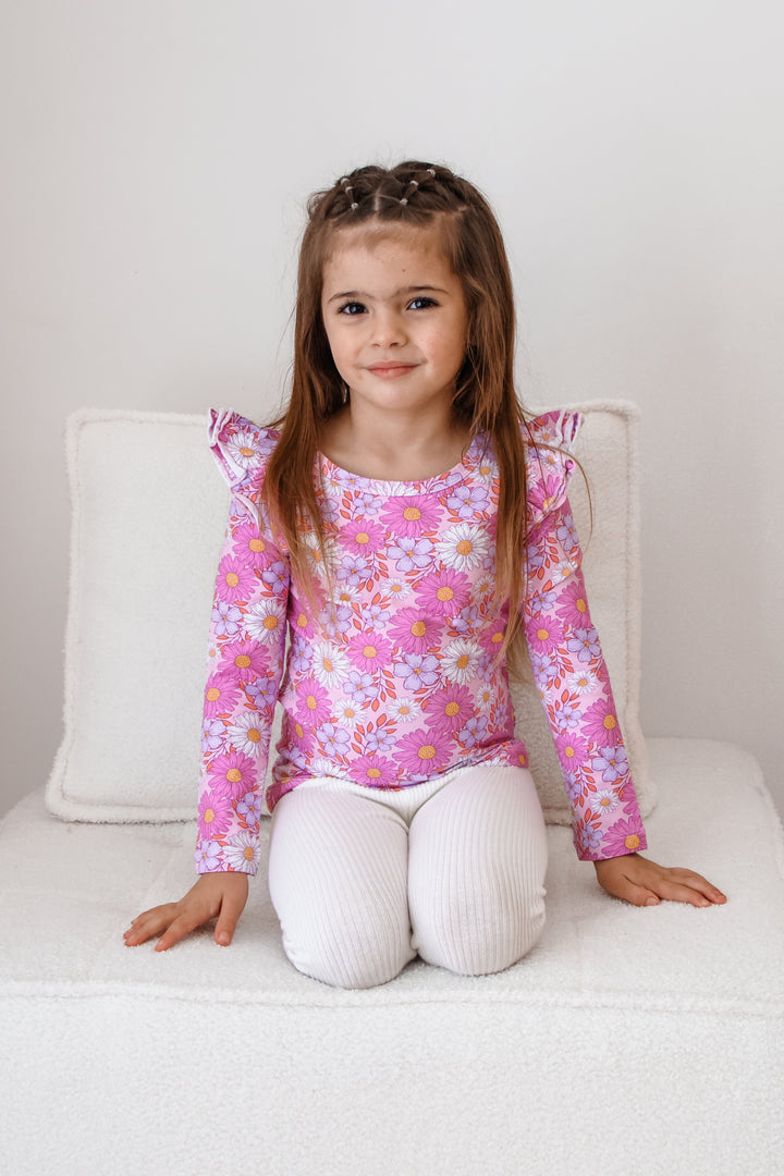Floral Long Sleeve Flutter - Leilani