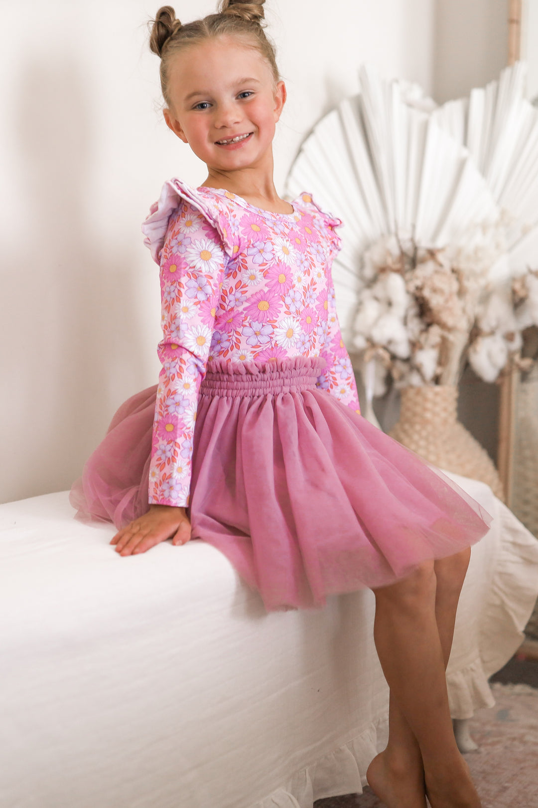 Floral Long Sleeve Flutter - Leilani
