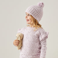 Super Chunky Knit Beanie - Lilac Blossom