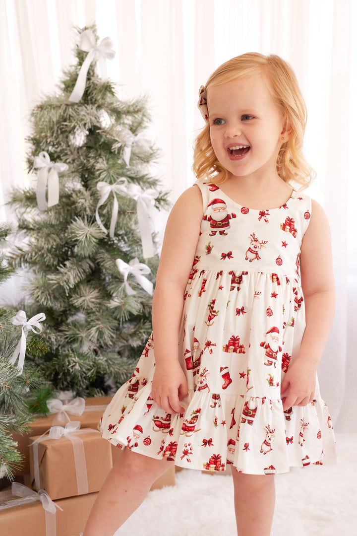 Zipper Dress - Here Comes Santa Claus