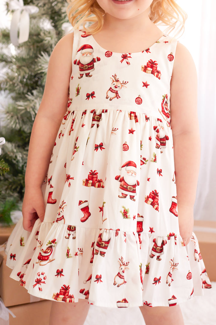 Zipper Dress - Here Comes Santa Claus