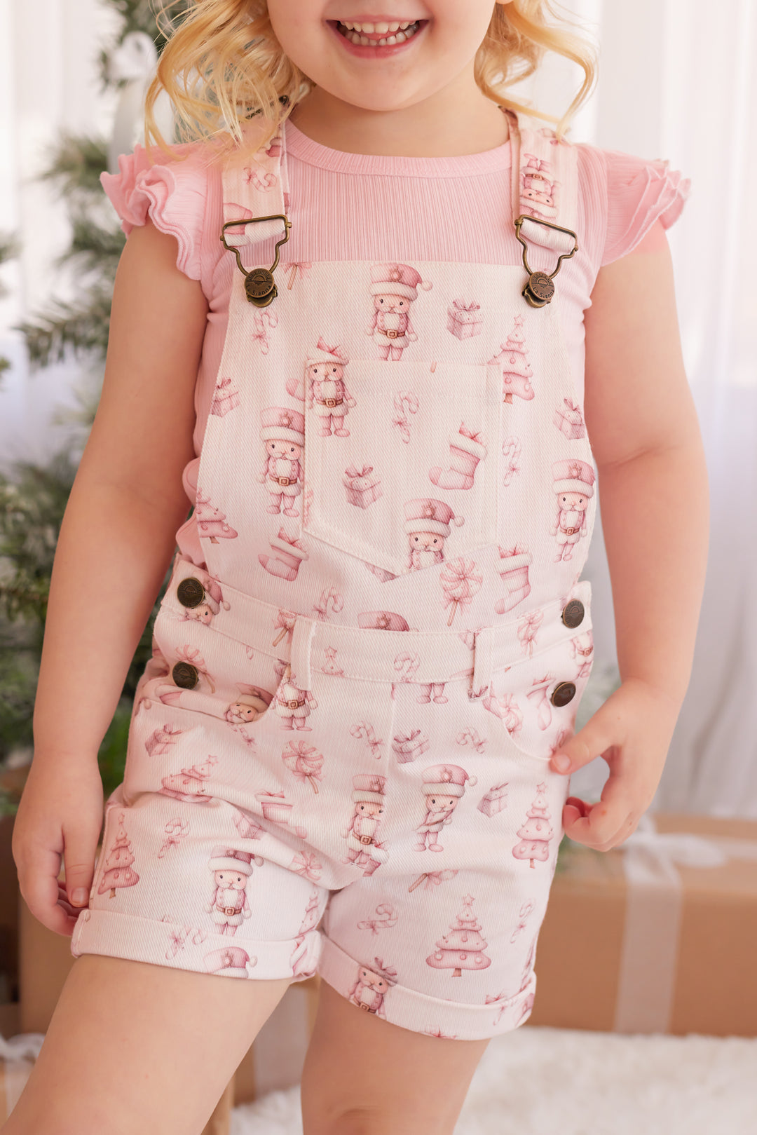 Summer Overalls - Pink Nutcracker