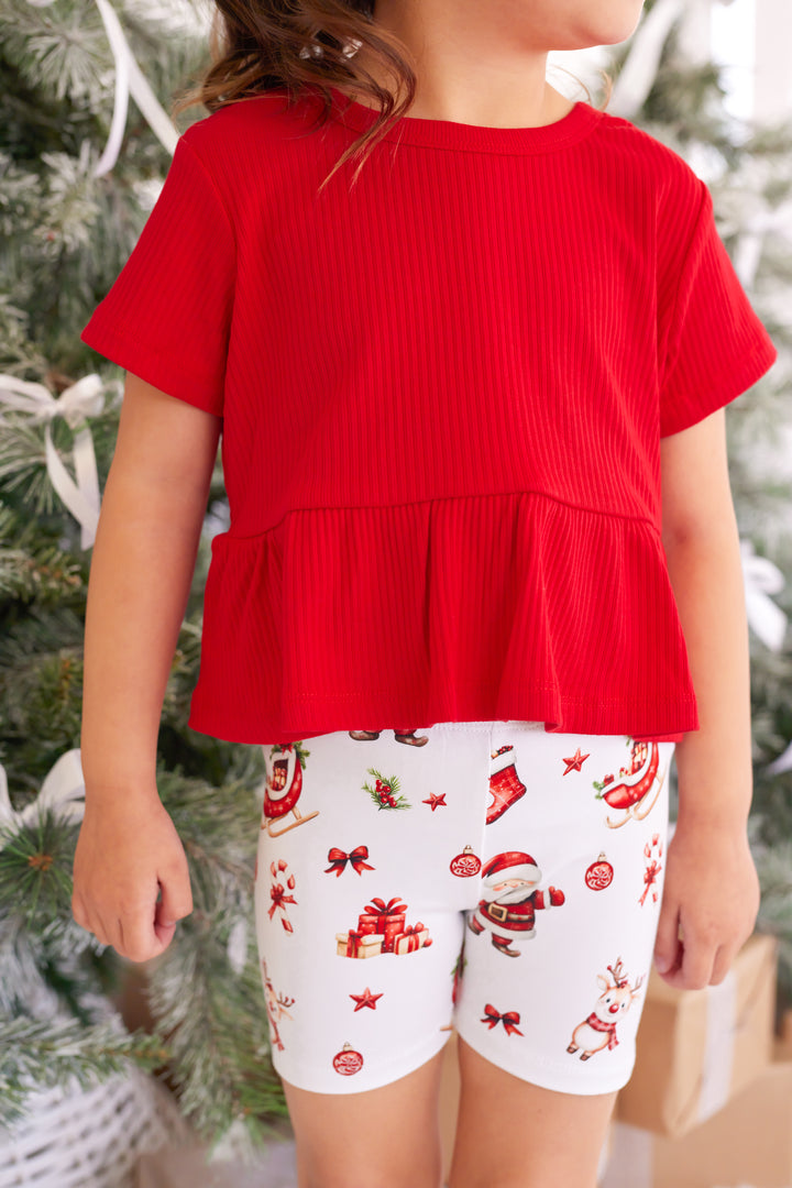 Bike Shorts - Here Comes Santa Claus