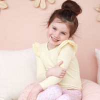 Long Sleeve Flutter - Lemon