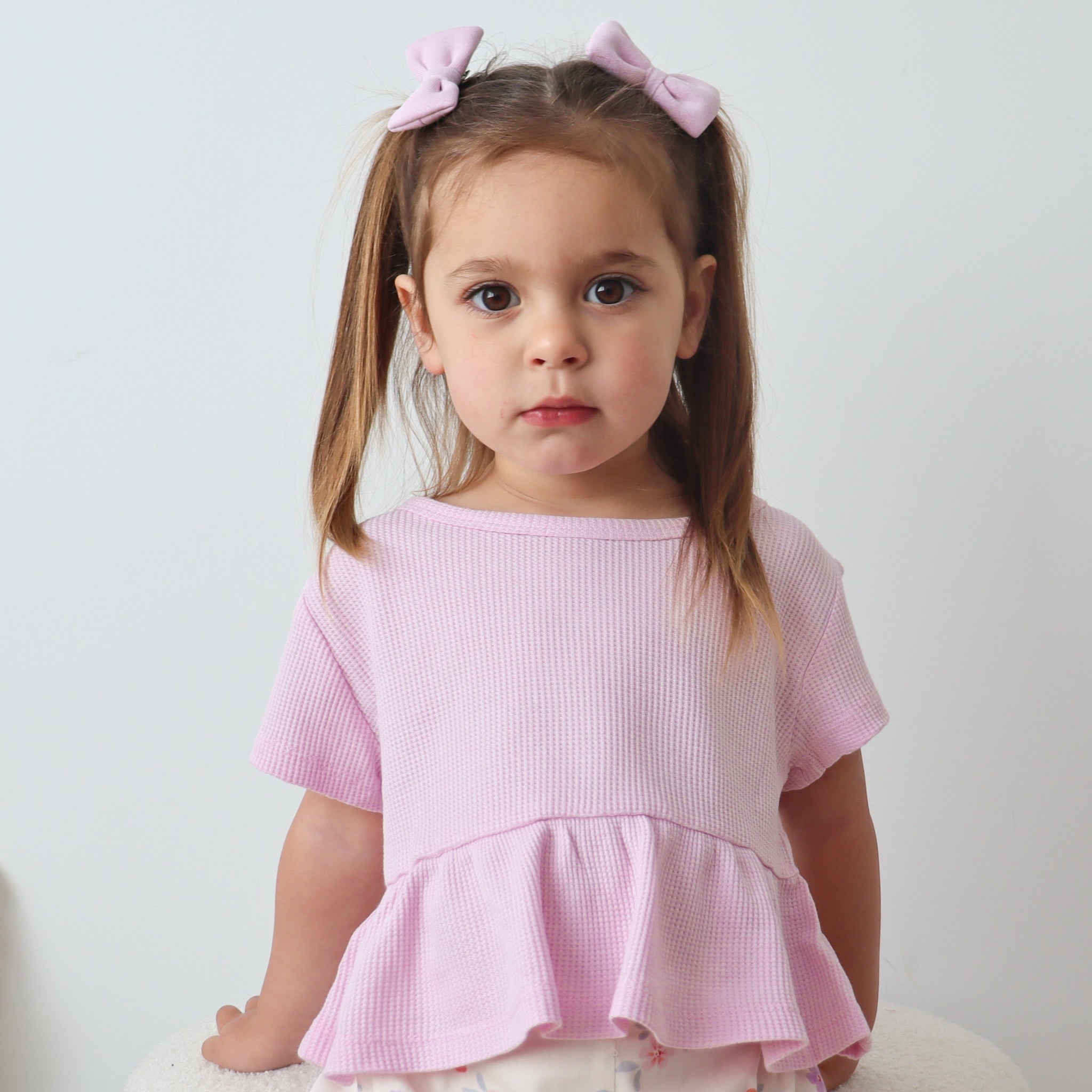 Waffle Ruffle Top - Sweetest Lilac