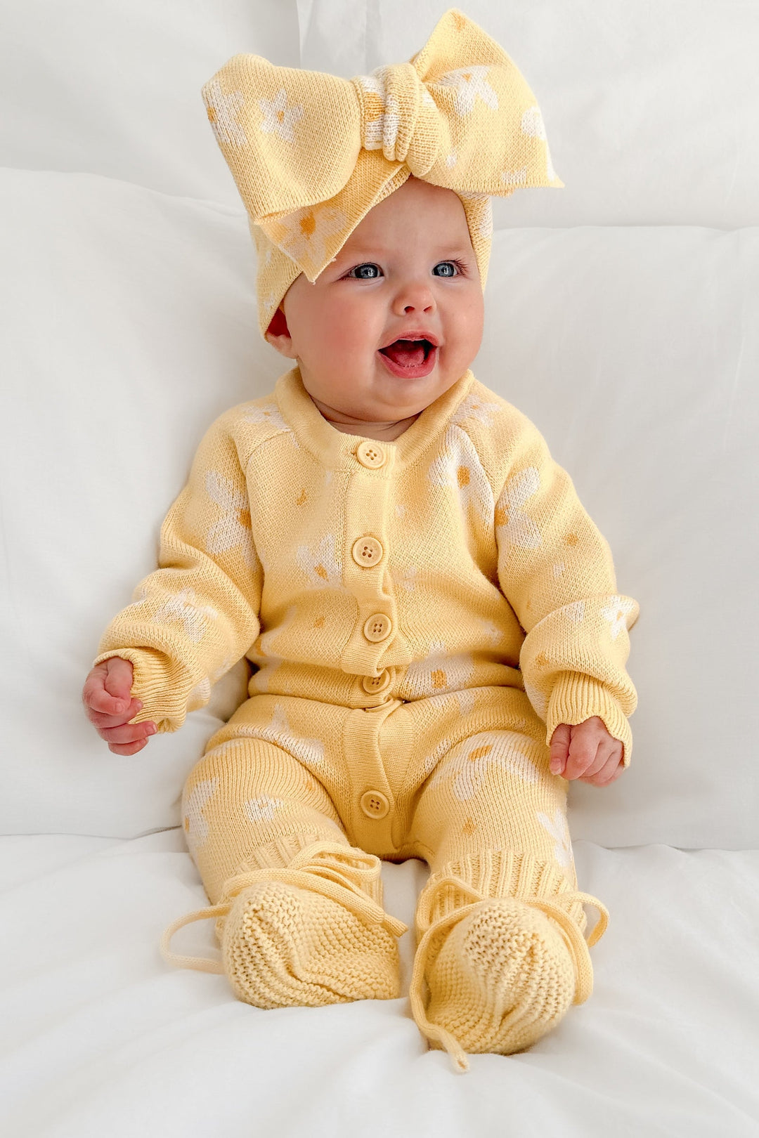 Knitted Louie Romper - Magnolia