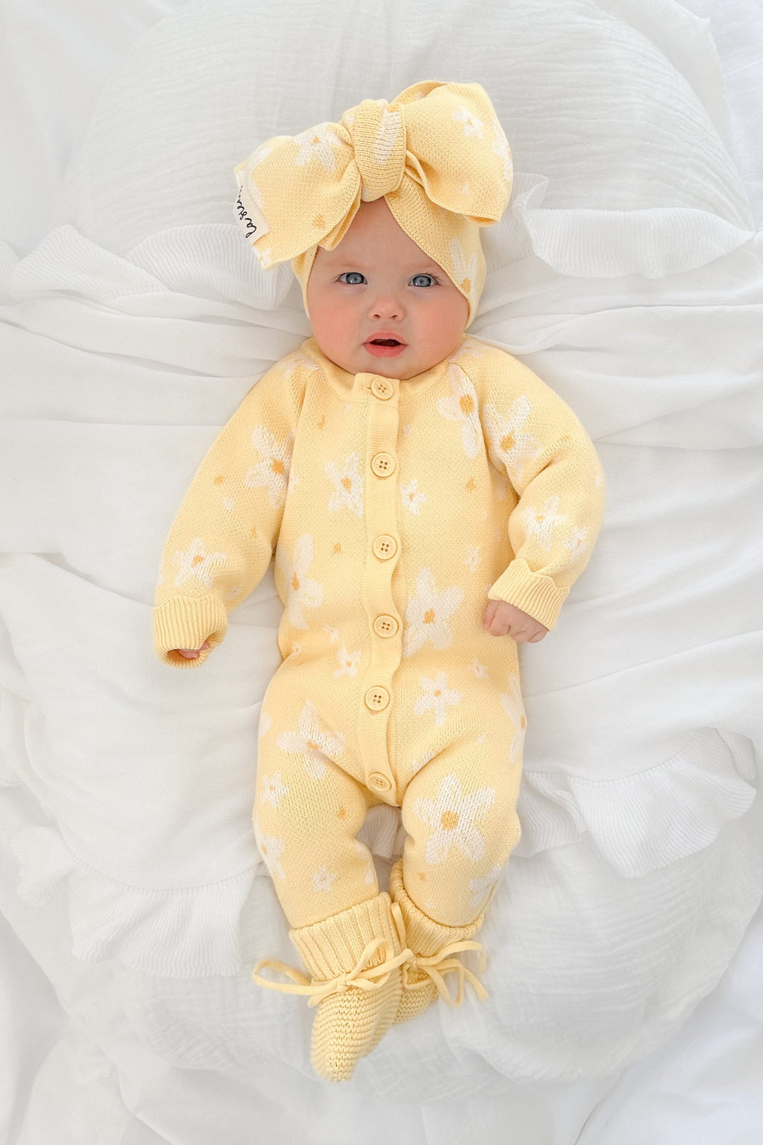 Knitted Louie Romper - Magnolia