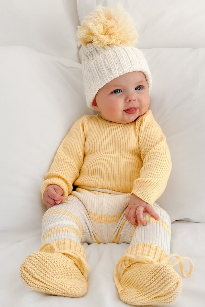 Knitted Leggings - Mango Stripe