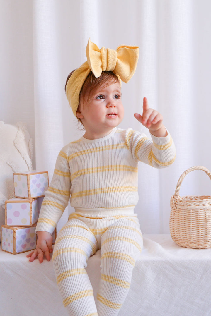 Knitted Leggings - Mango Stripe