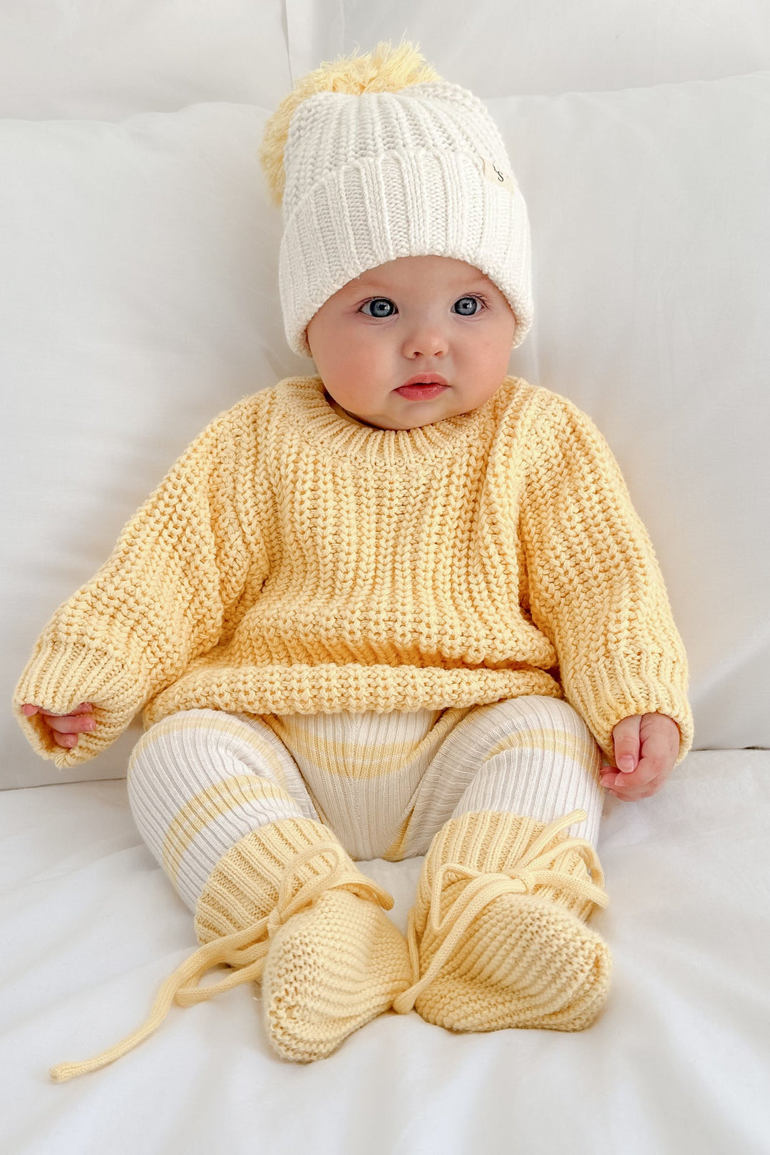 Knitted Leggings - Mango Stripe