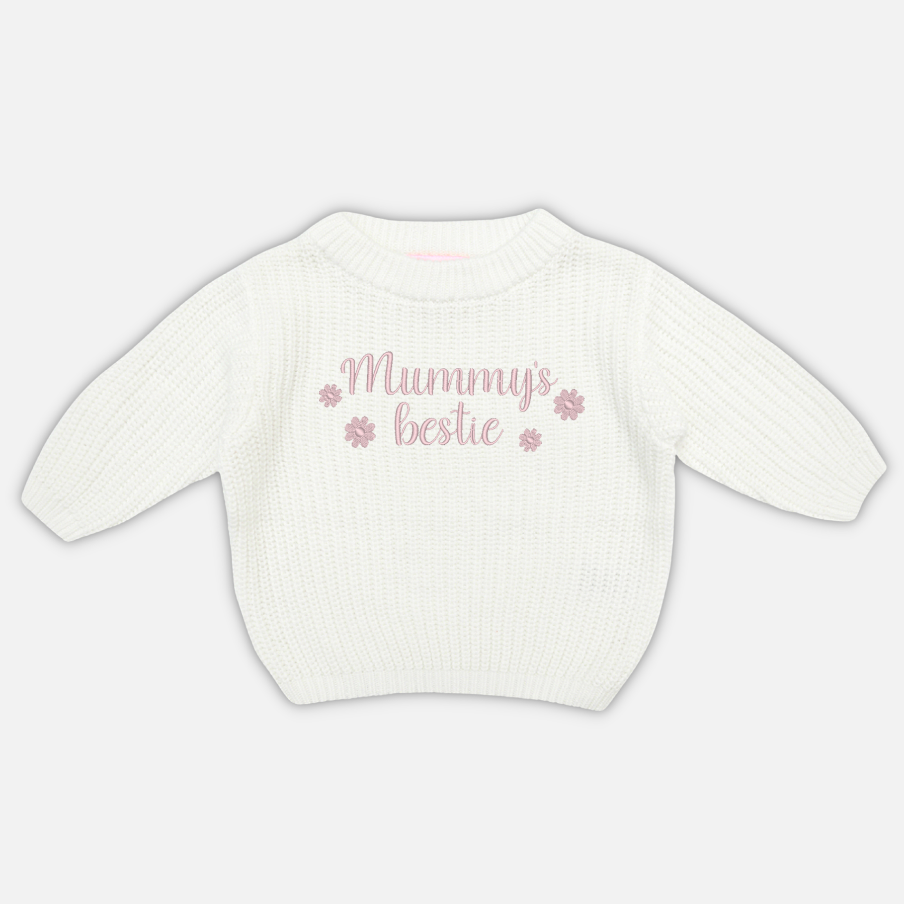 Embroidered Mother's Day Chunky Knit - Marshmallow