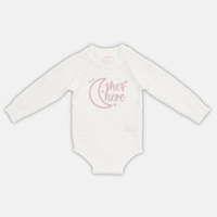 Embroidered Birth Announcement - Moon - Montee Romper - Marshmallow