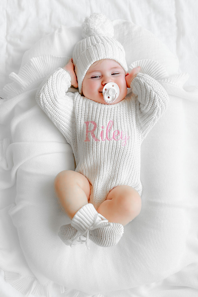 Super Chunky Knit Romper - Marshmallow – La Sienna Couture