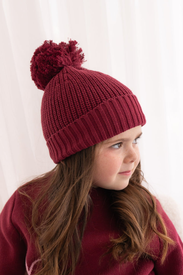 Chunky Knit Beanie - Merlot