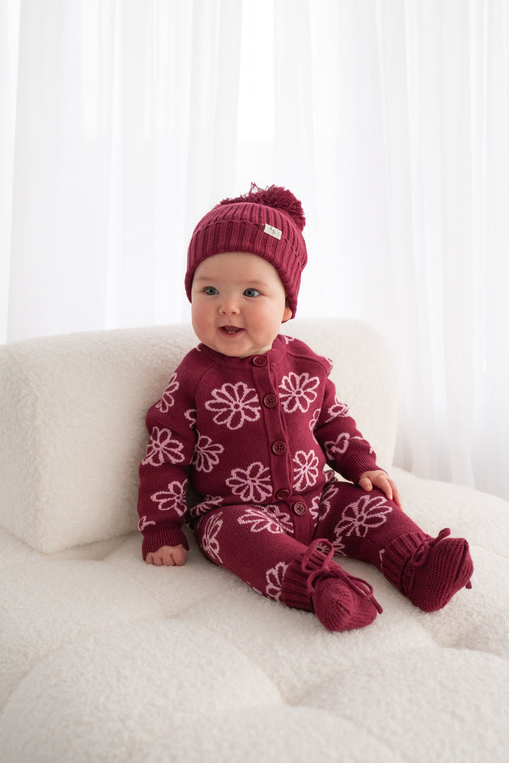 Chunky Knit Beanie - Merlot
