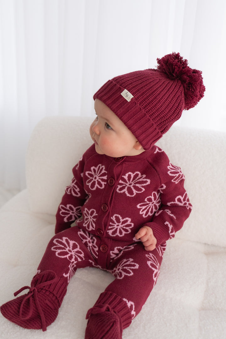 Chunky Knit Beanie - Merlot