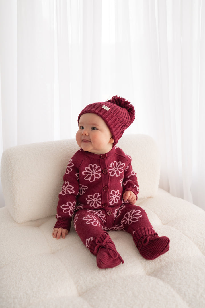 Chunky Knit Beanie - Merlot