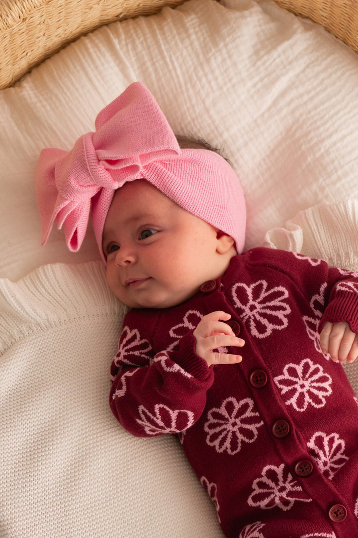 Knitted Headwrap - Peony Pink