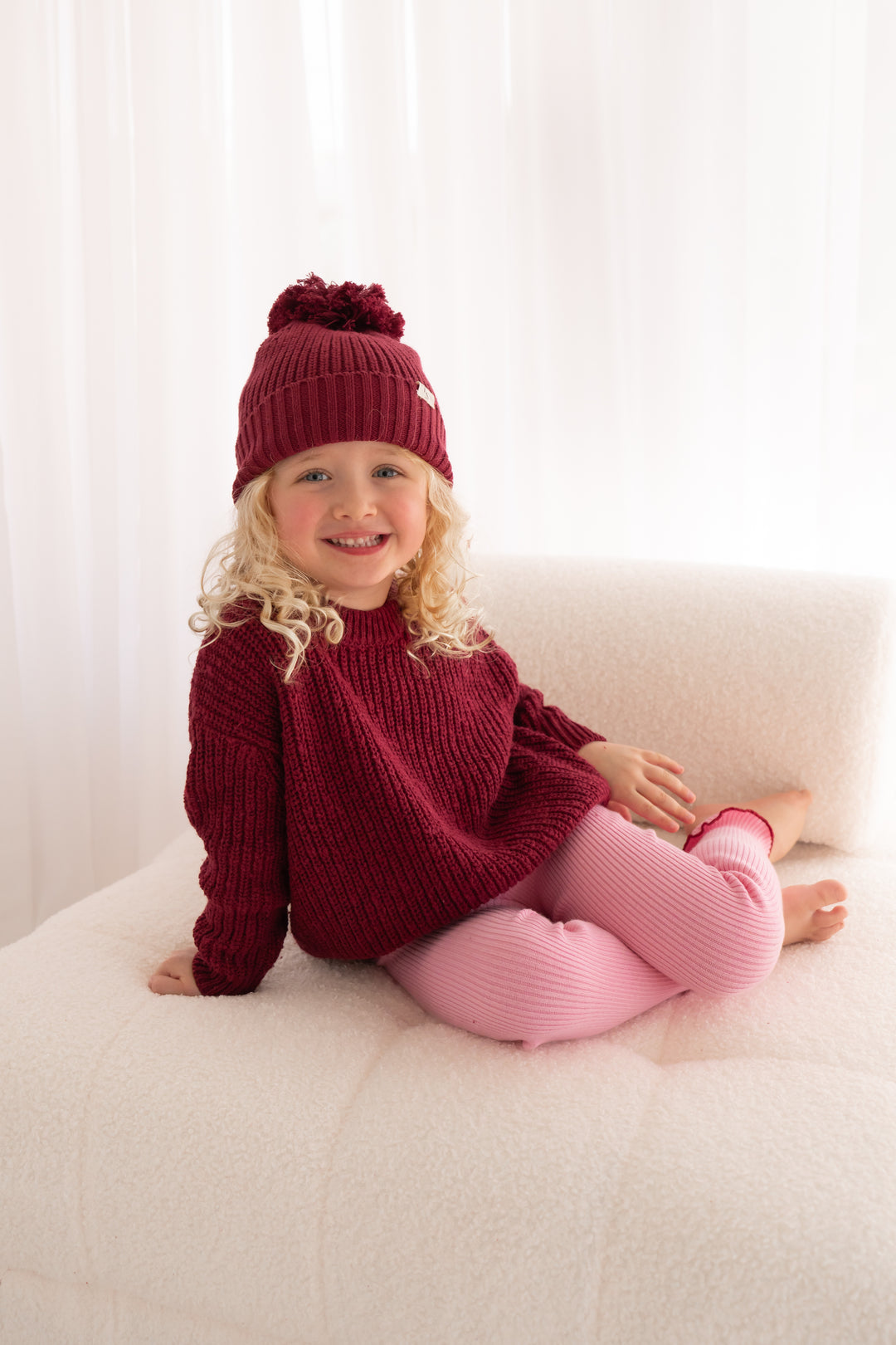 Knitted Leggings - Peony Pink