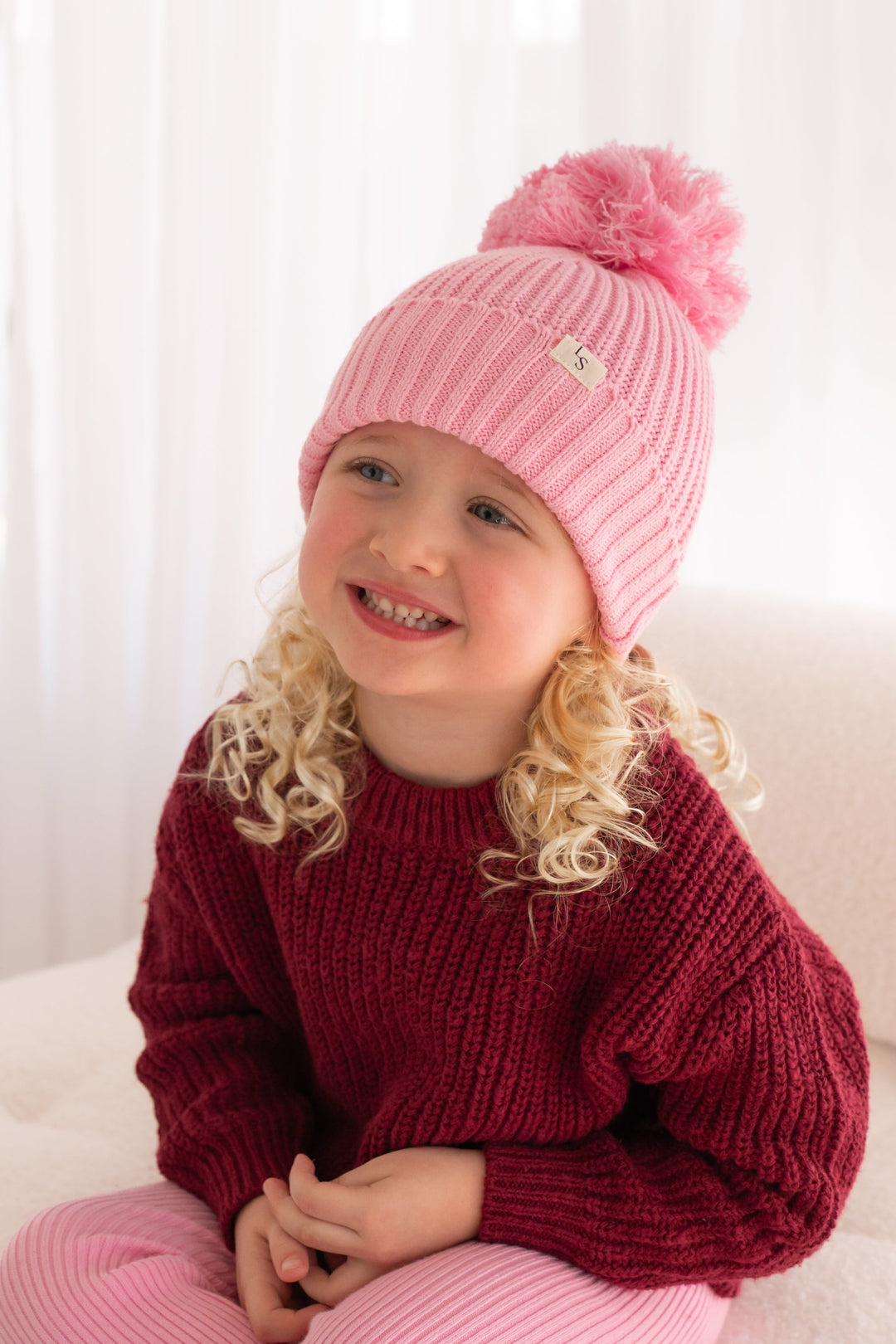 Chunky Knit Beanie - Peony Pink