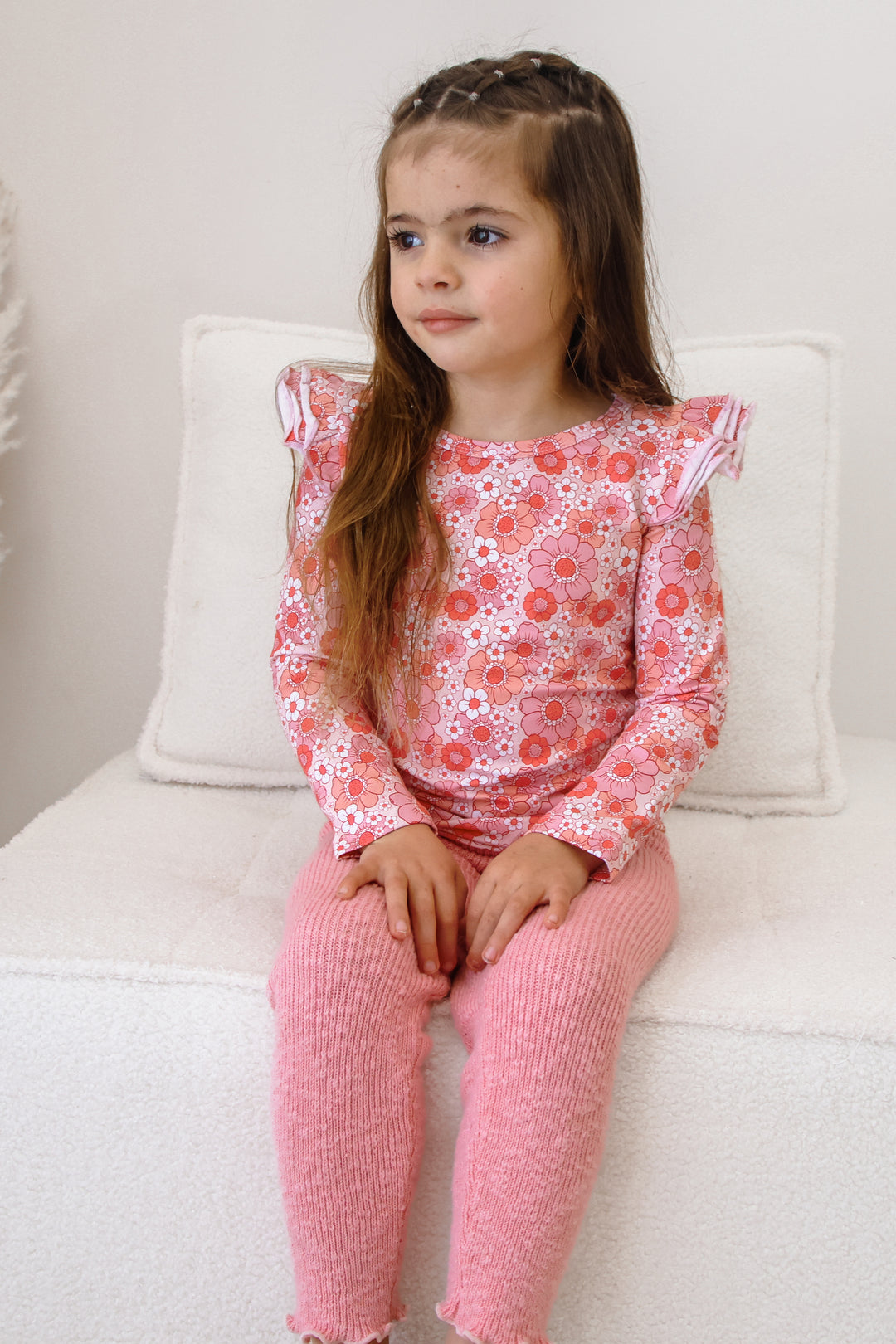 Floral Long Sleeve Flutter - Molly