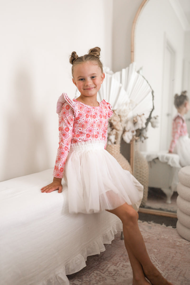 Floral Long Sleeve Flutter - Molly