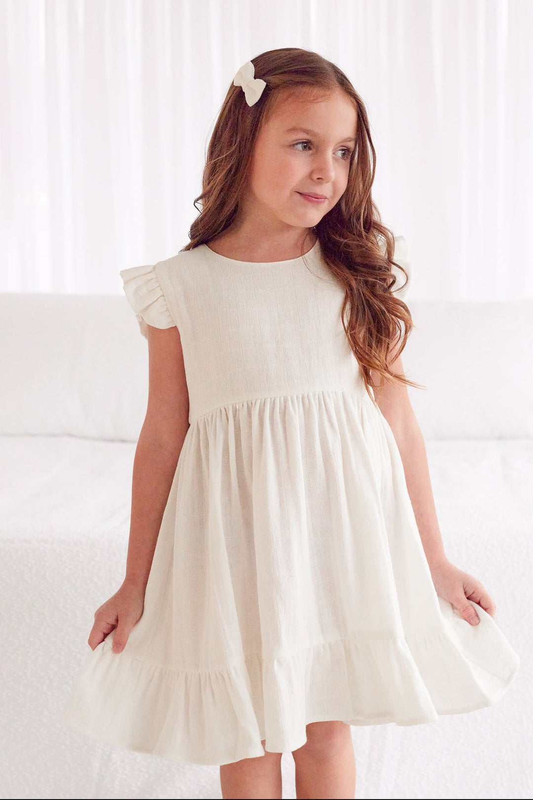 Organic Muslin Sweetheart Dress - Coconut La Sienna Couture Organic Muslin Sweetheart Dress - Coconut La Sienna Couture