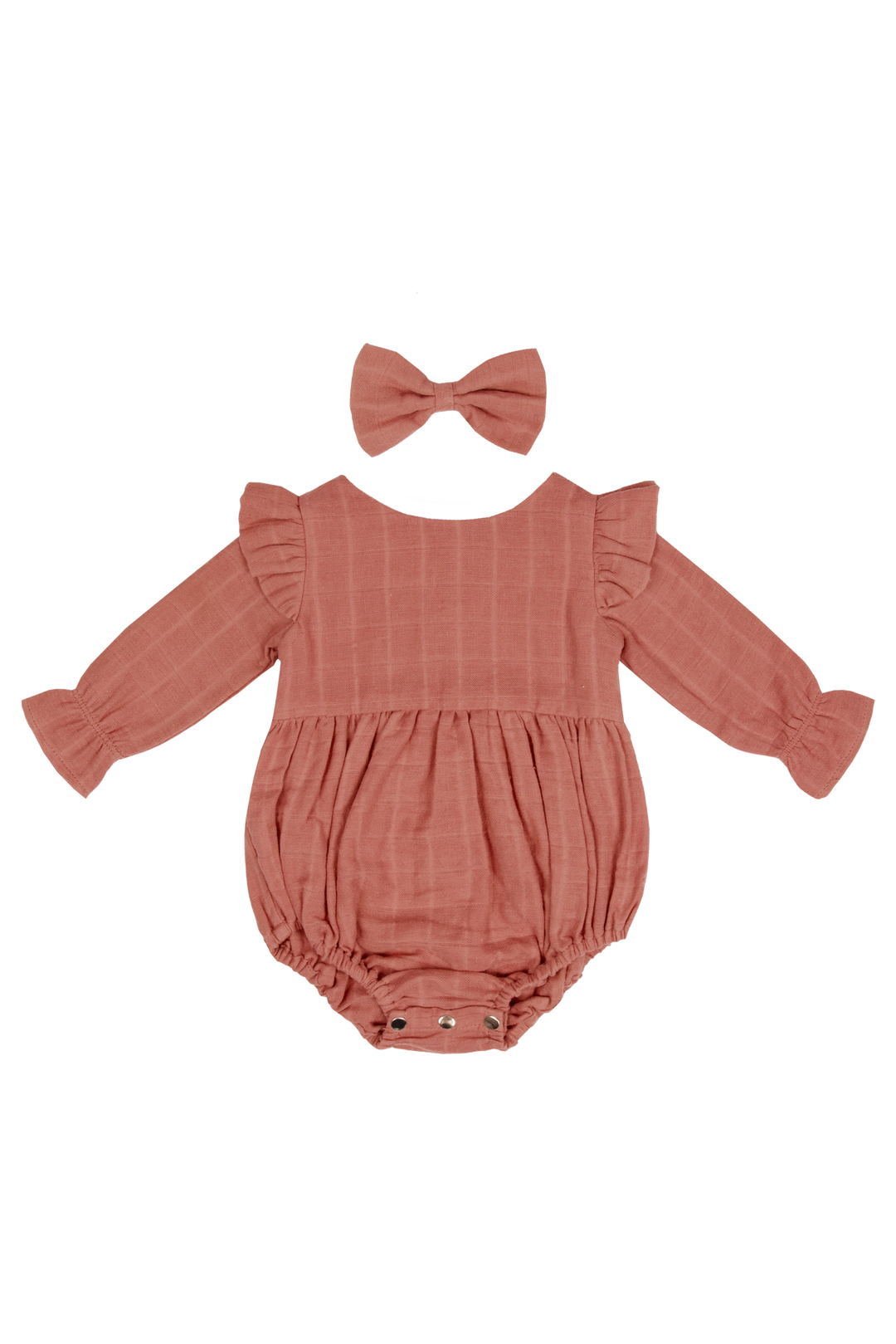Muslin LS Bubble Romper - Tuscany