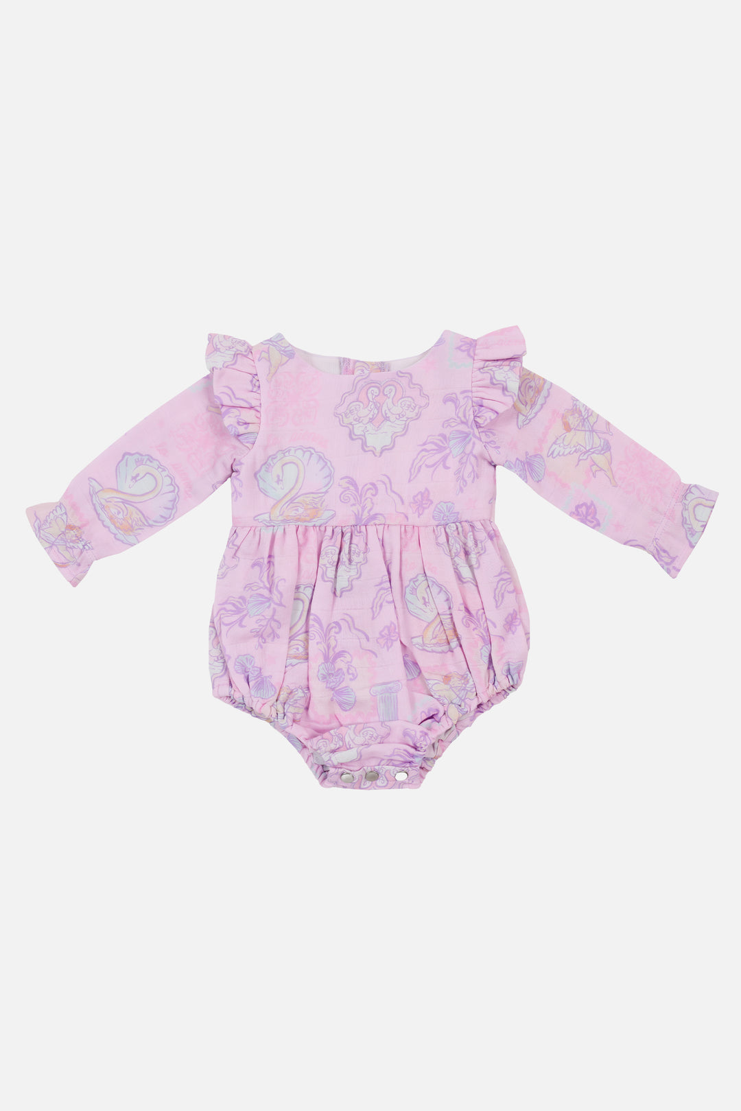 Muslin Frill Romper - Swan