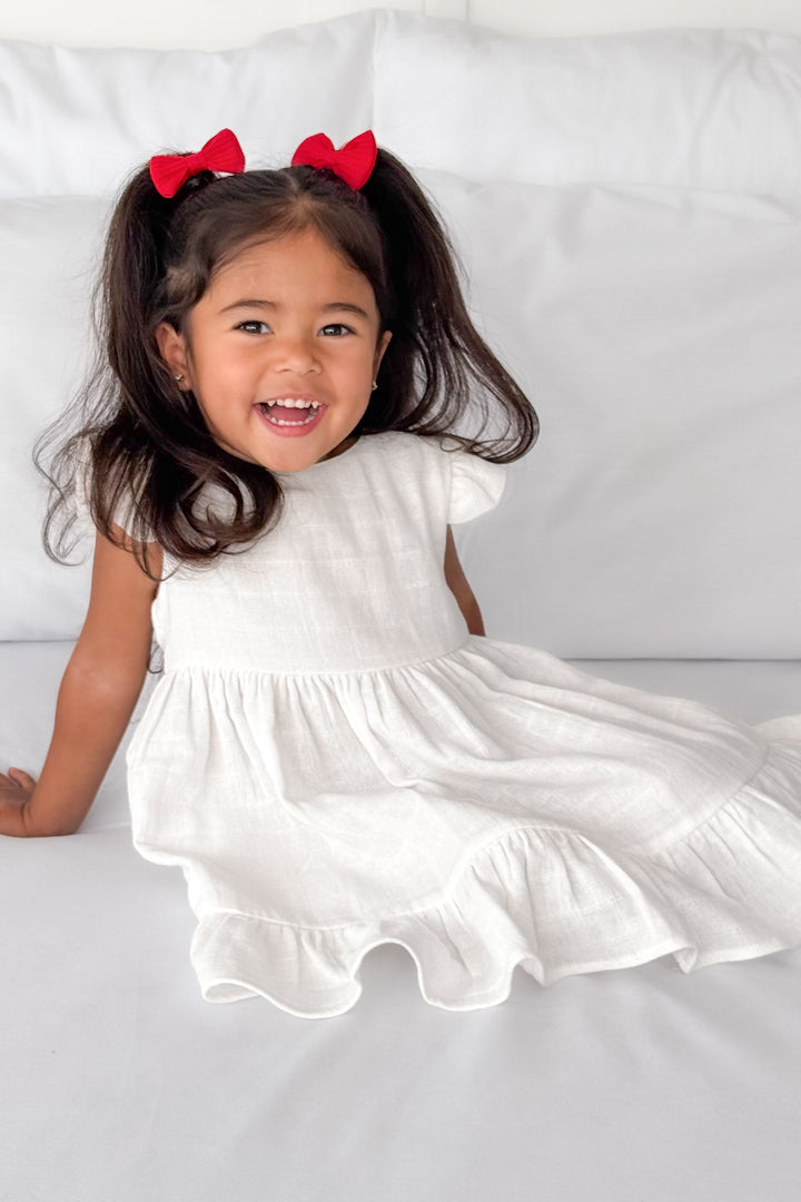 Muslin Summer Ruffle Dress - Coconut