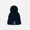 Embroidered Super Chunky Knit Beanie - Navy