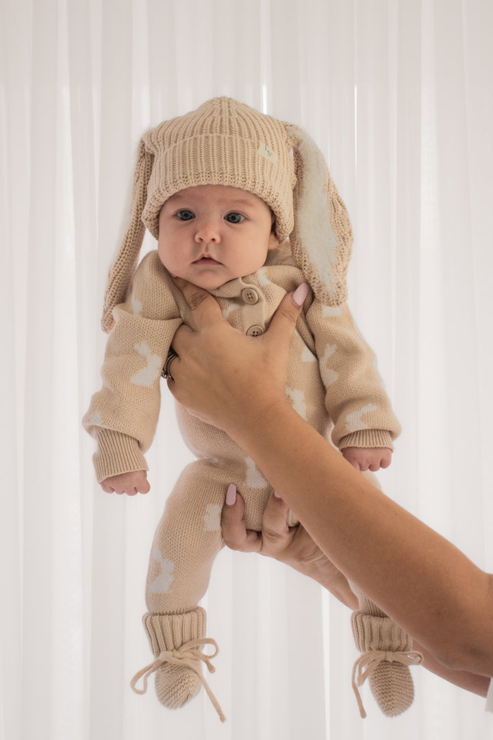 Bunny Chunky Knit Beanie - Oat