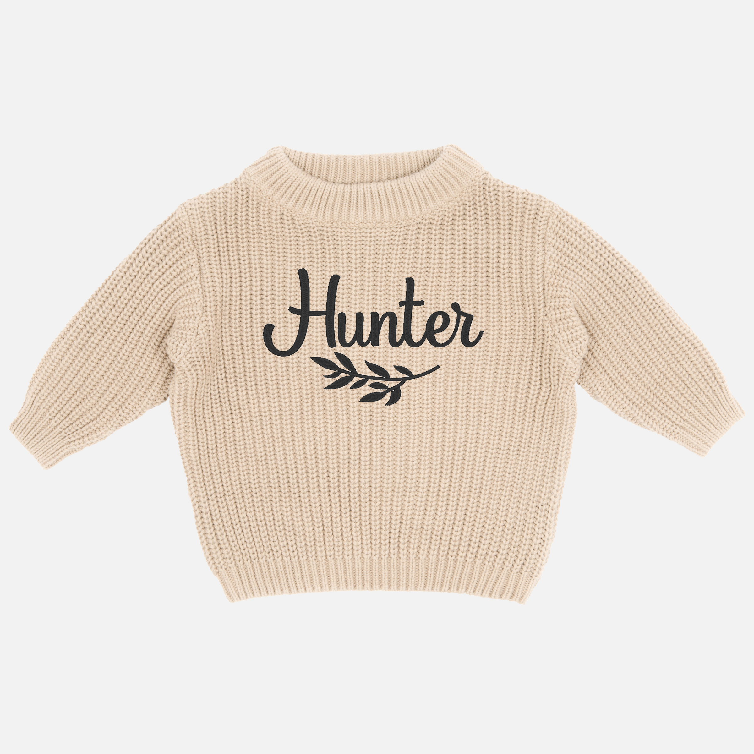 Embroidered Chunky Knit - Oatmeal