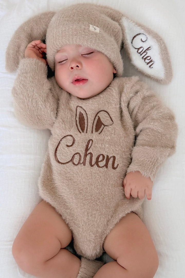 Fluffy Knit Romper - Oatmeal