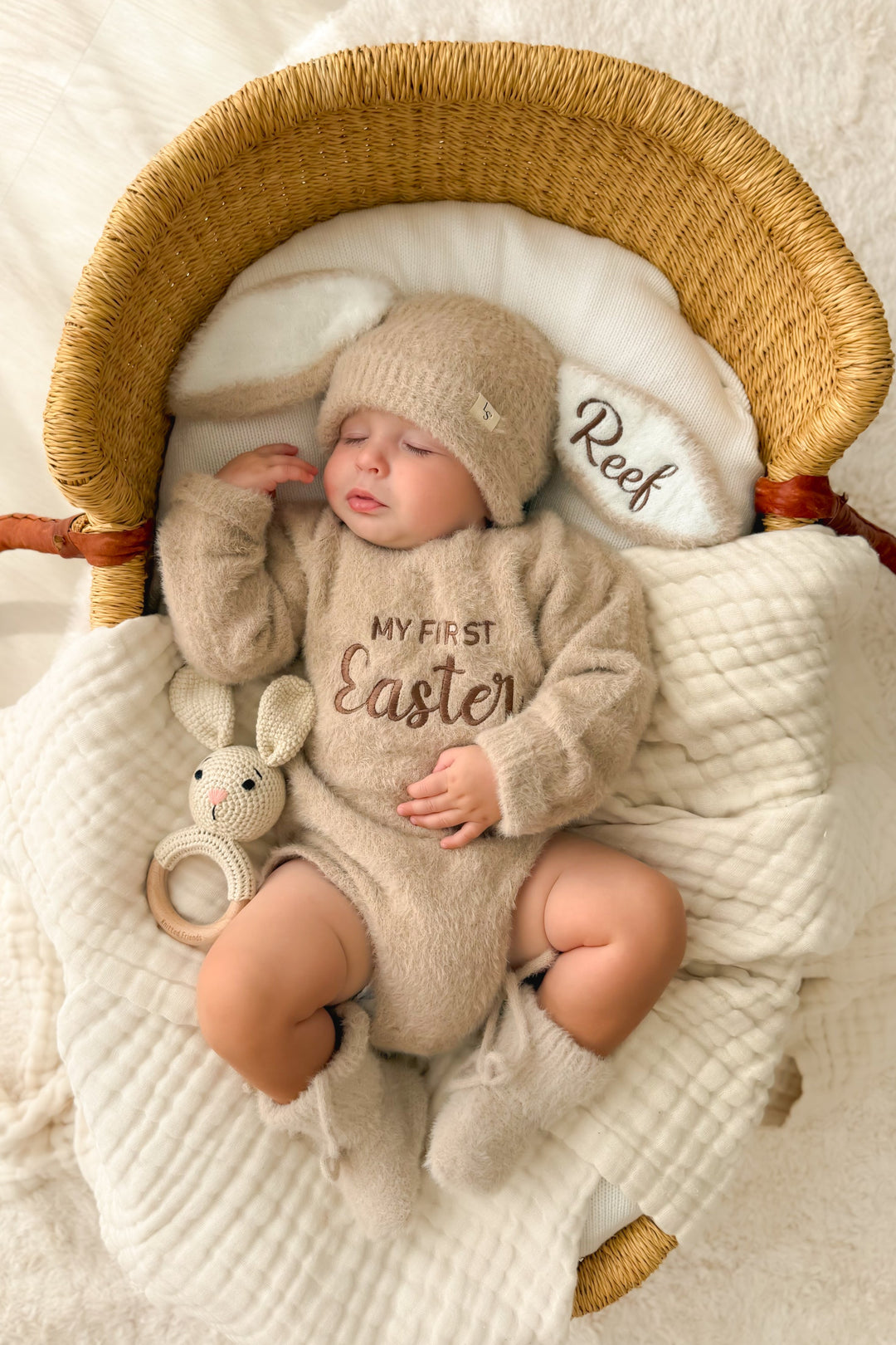 Fluffy Knit Romper - Oatmeal