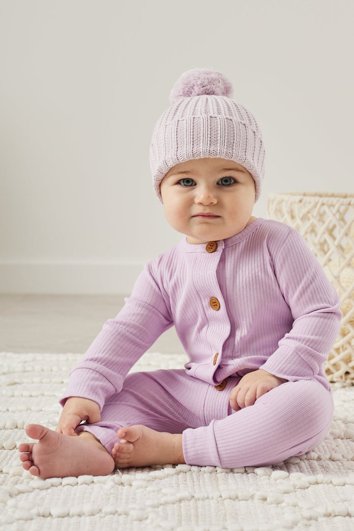 Cozy Long Sleeve Louie Romper - Orchid Bloom