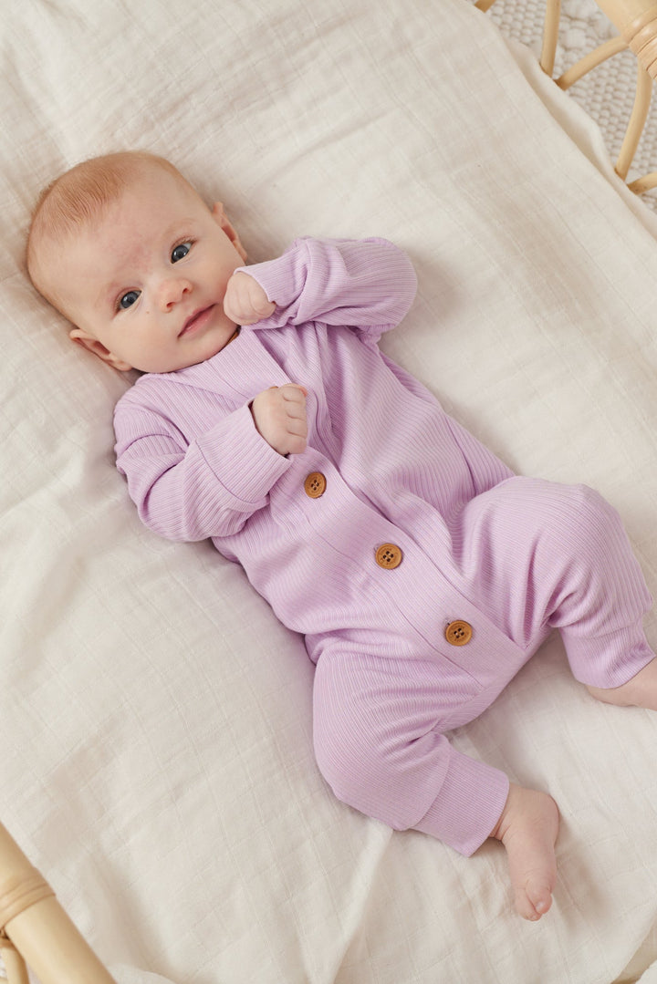 Cozy Long Sleeve Louie Romper - Orchid Bloom
