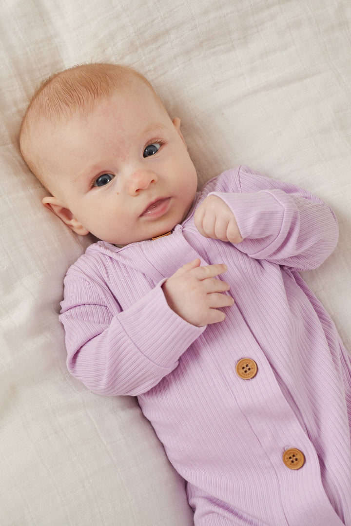 Cozy Long Sleeve Louie Romper - Orchid Bloom