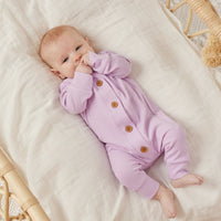 Cozy Long Sleeve Louie Romper - Orchid Bloom