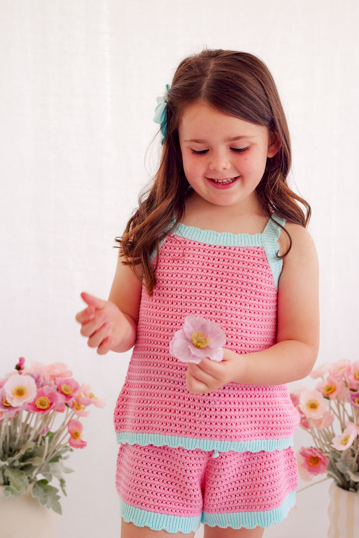 Crochet Shorts - Pink Sorbet