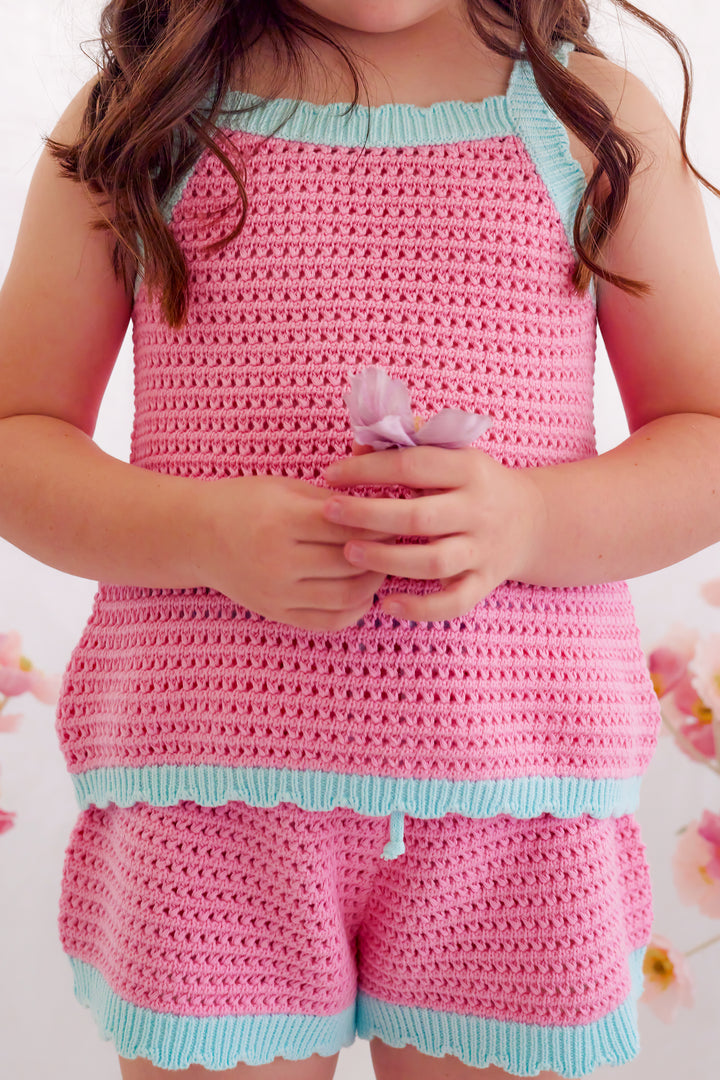 Crochet Shorts - Pink Sorbet