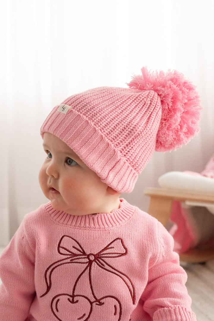 Chunky Knit Beanie - Peony Pink
