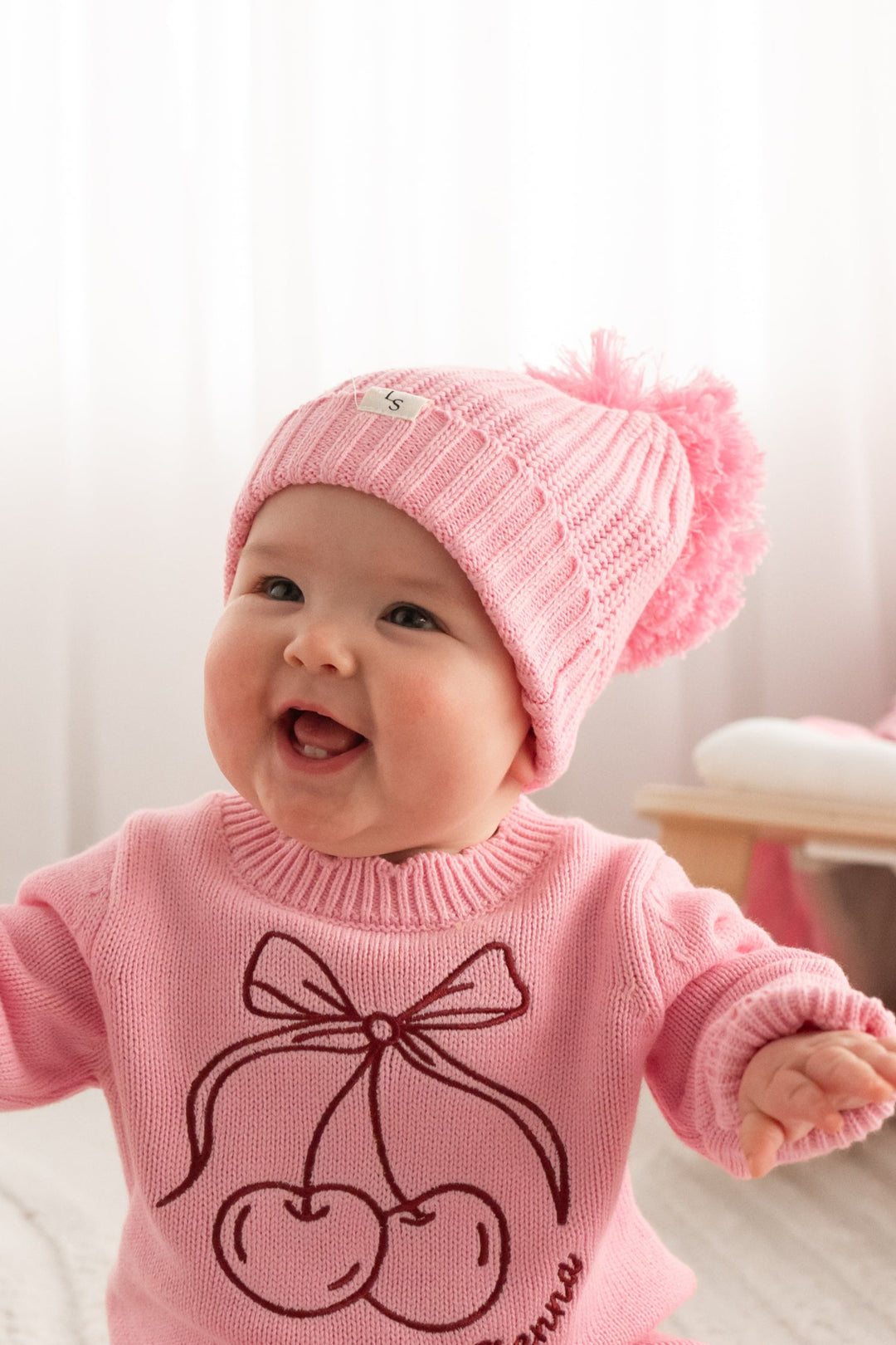 Chunky Knit Beanie - Peony Pink
