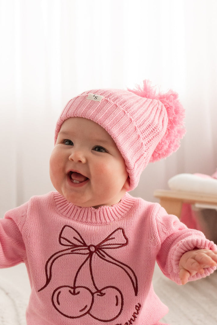 Chunky Knit Beanie - Peony Pink